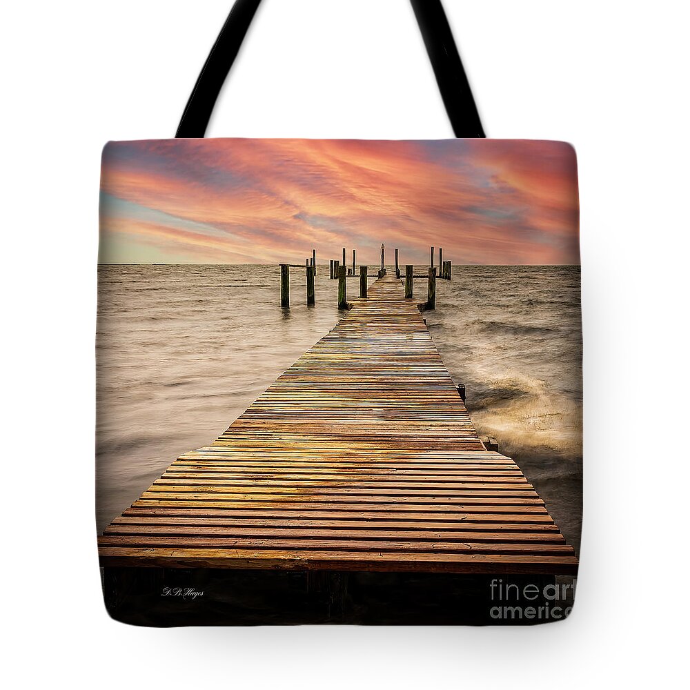 Seas Tote Bag featuring the photograph Walkway In The Sea by DB Hayes