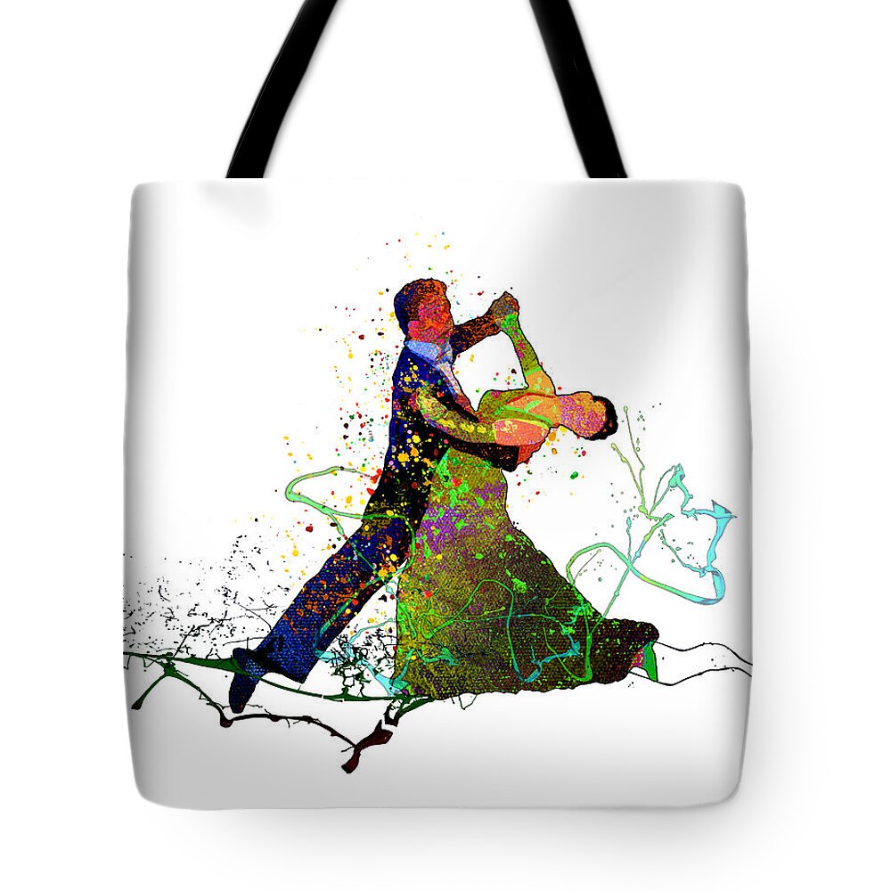 Dance Tote Bag featuring the painting Waltz Passion 01 by Miki De Goodaboom