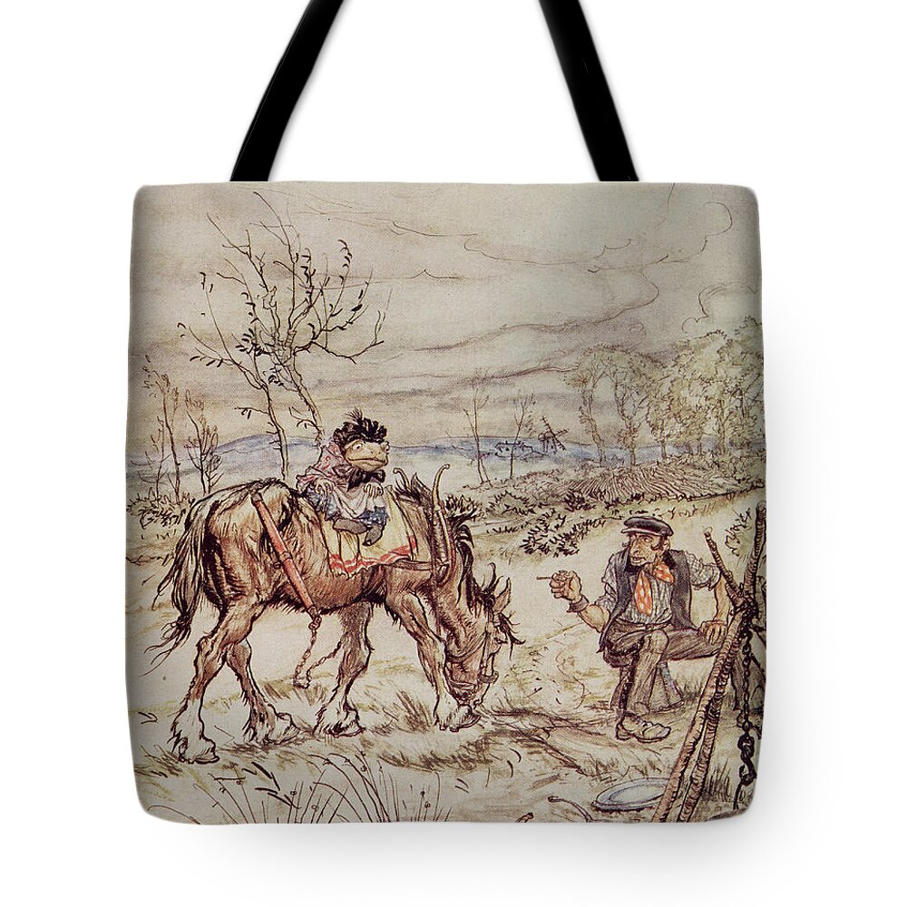 Toad Tote Bag featuring the painting Want to sell that there horse of yours by Arthur Rackham