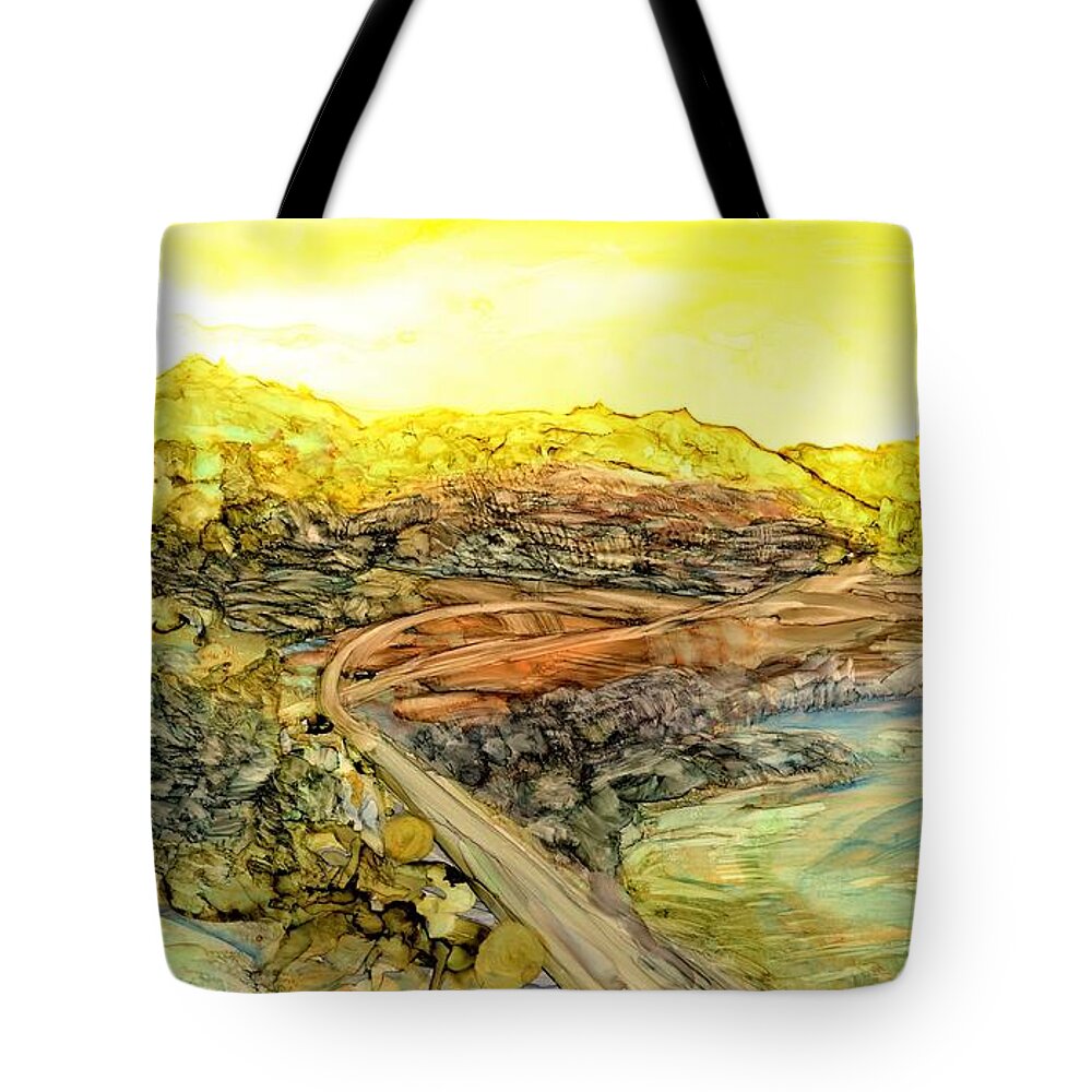 Bright Tote Bag featuring the painting Washout by Angela Marinari