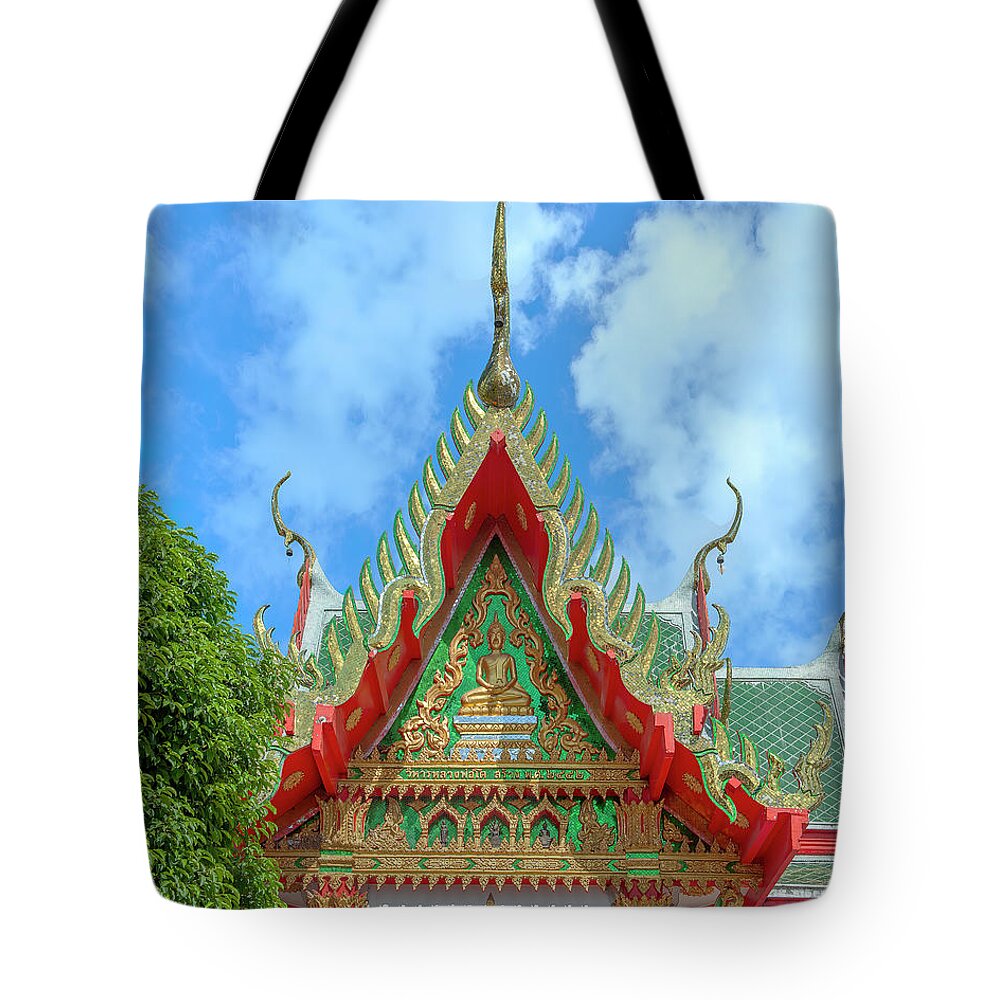 Scenic Tote Bag featuring the photograph Wat Liab Ratbamrung Wihan Luang Pho Ko Side Gable DTHB2364 by Gerry Gantt