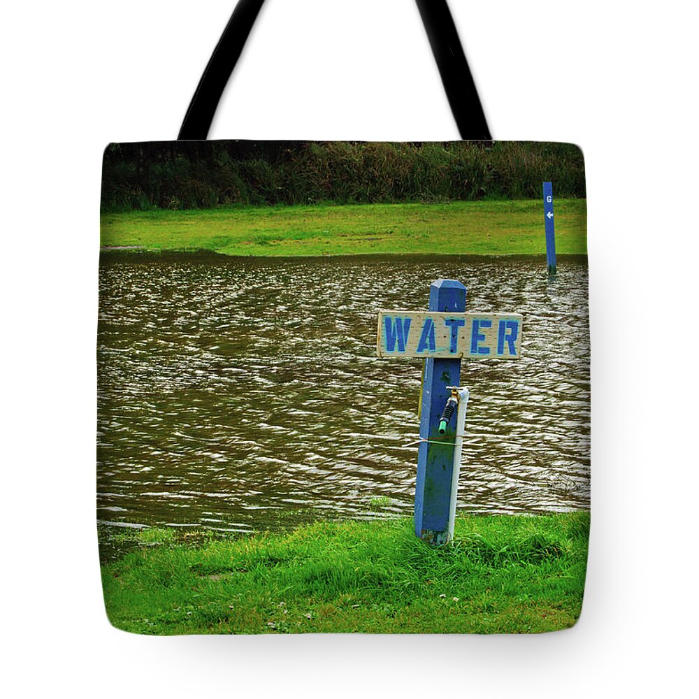 Water Faucet Tote Bag featuring the photograph Water and Rain by Tikvah's Hope