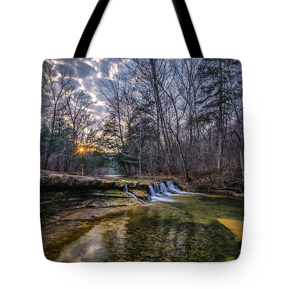 Ozarks Tote Bag featuring the photograph Water Creek Sunset by David Dedman