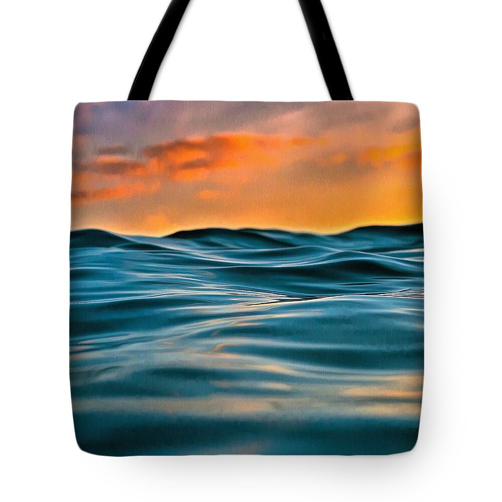 Oil Painting Tote Bag featuring the painting Water Everywhere by Harry Warrick