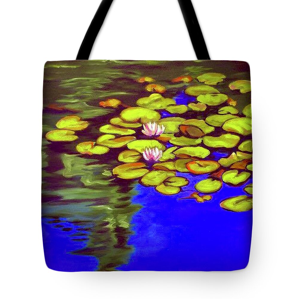  Tote Bag featuring the painting Water Lilies by Clayton Singleton