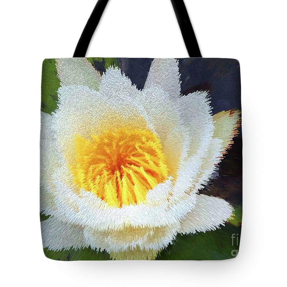 Water Lily Tote Bag featuring the digital art Water Lily by Patti Powers