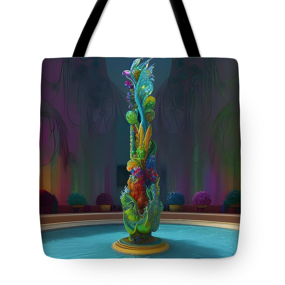 Digital Tote Bag featuring the digital art Water Sculpture II by Beverly Read