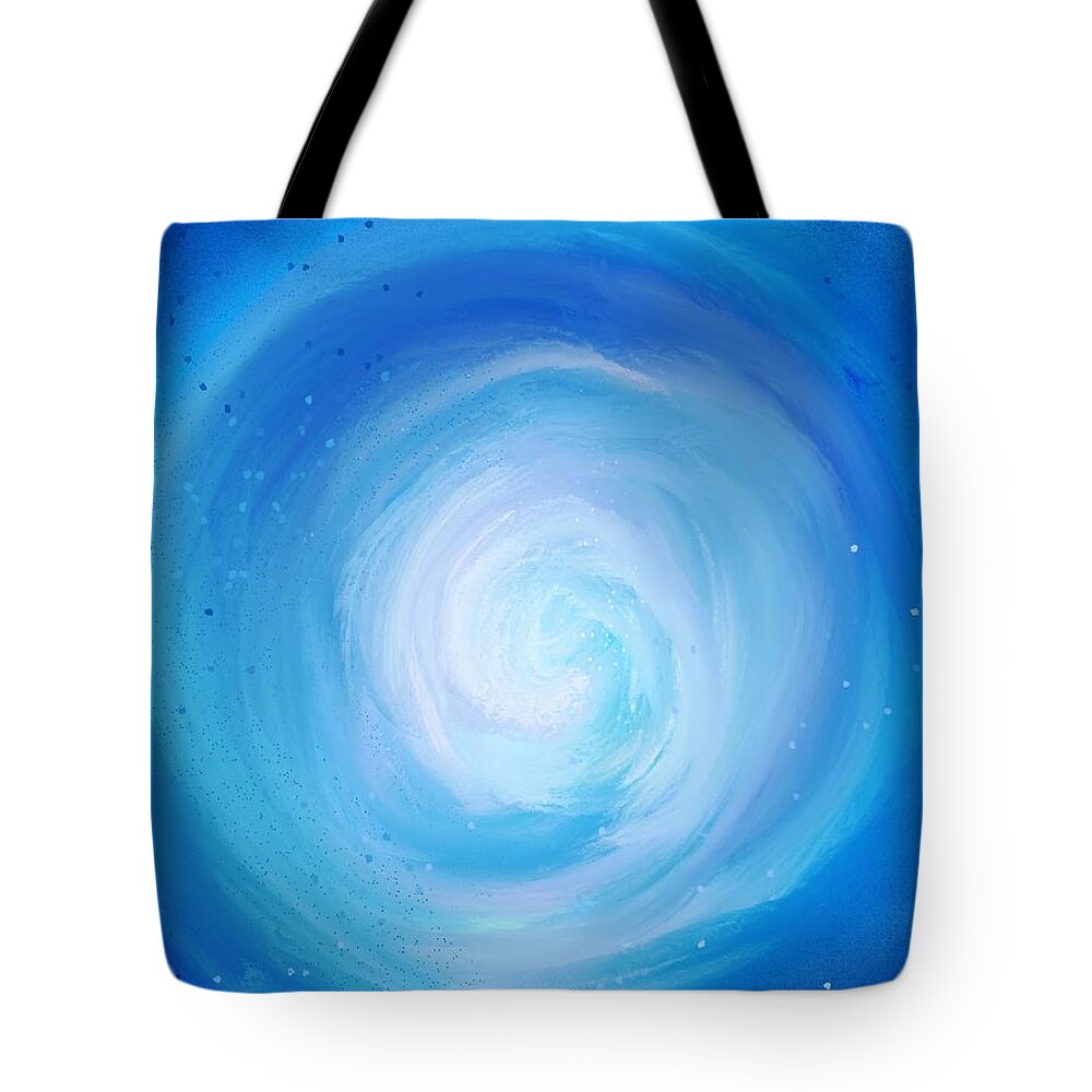 Abstract Tote Bag featuring the digital art Water Swirl - Modern Colorful Abstract Digital Art by Sambel Pedes