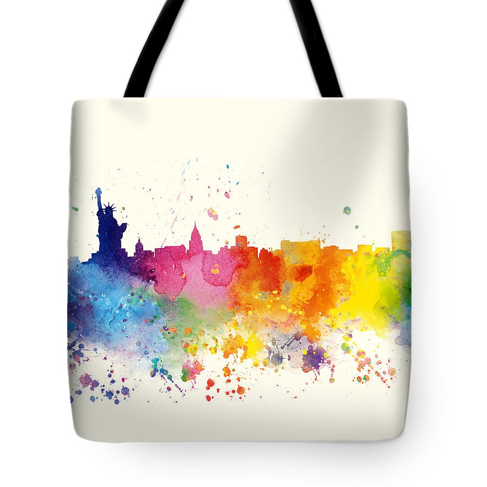 Watercolor Tote Bag featuring the painting Watercolor New York by Vart. by Vart