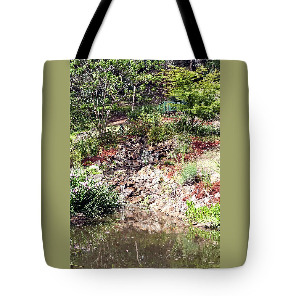 Waterfall Tote Bag featuring the photograph Waterfall, Holberry House, Nannup, Western Australia by Elaine Teague