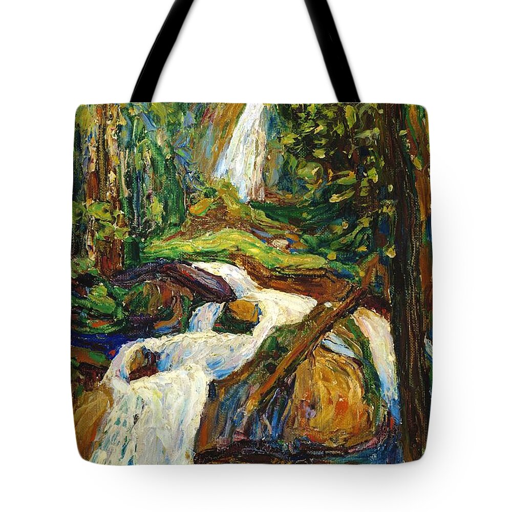 Waterfall I Tote Bag featuring the painting Waterfall I, 1900 by Wassily Kandinsky