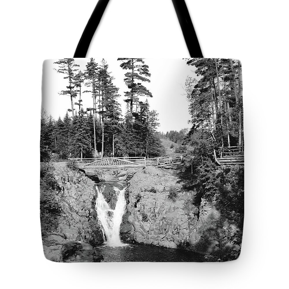 Duluth Tote Bag featuring the photograph Waterfall in Lester Park, aka The Deeps by Detroit Publishing