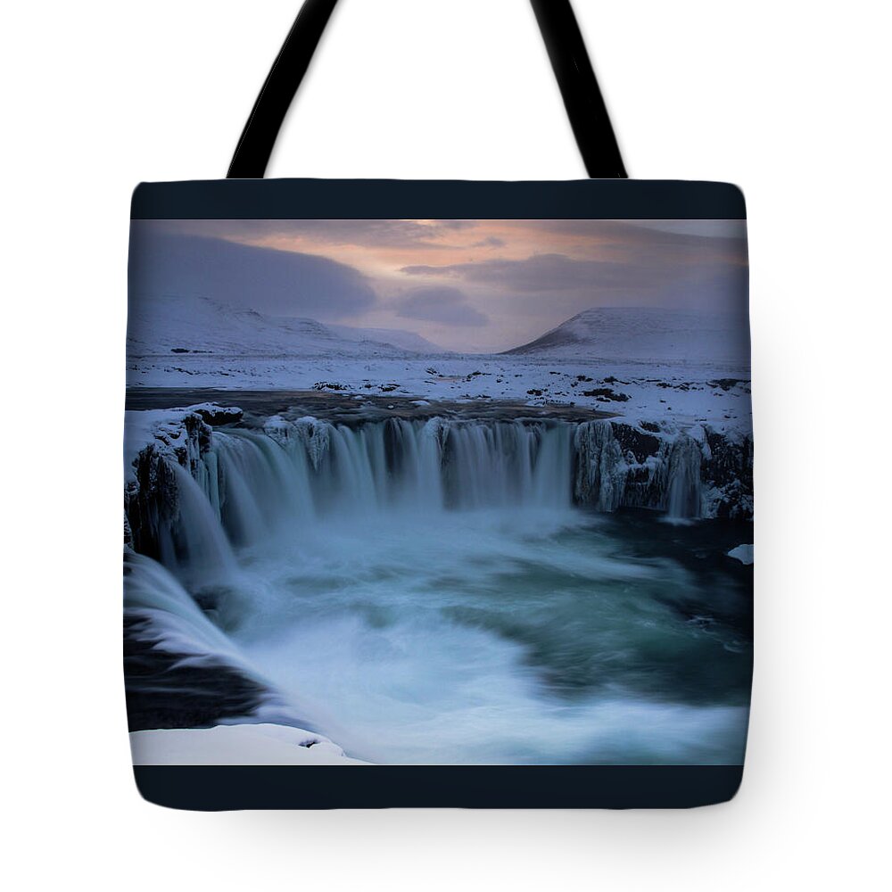 Godafoss Tote Bag featuring the photograph North Of Eden - Godafoss Waterfall, Iceland by Earth And Spirit