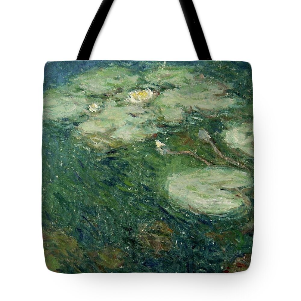 Nymphaea Tote Bag featuring the painting Waterlelies Nr. 26 by Pierre Dijk