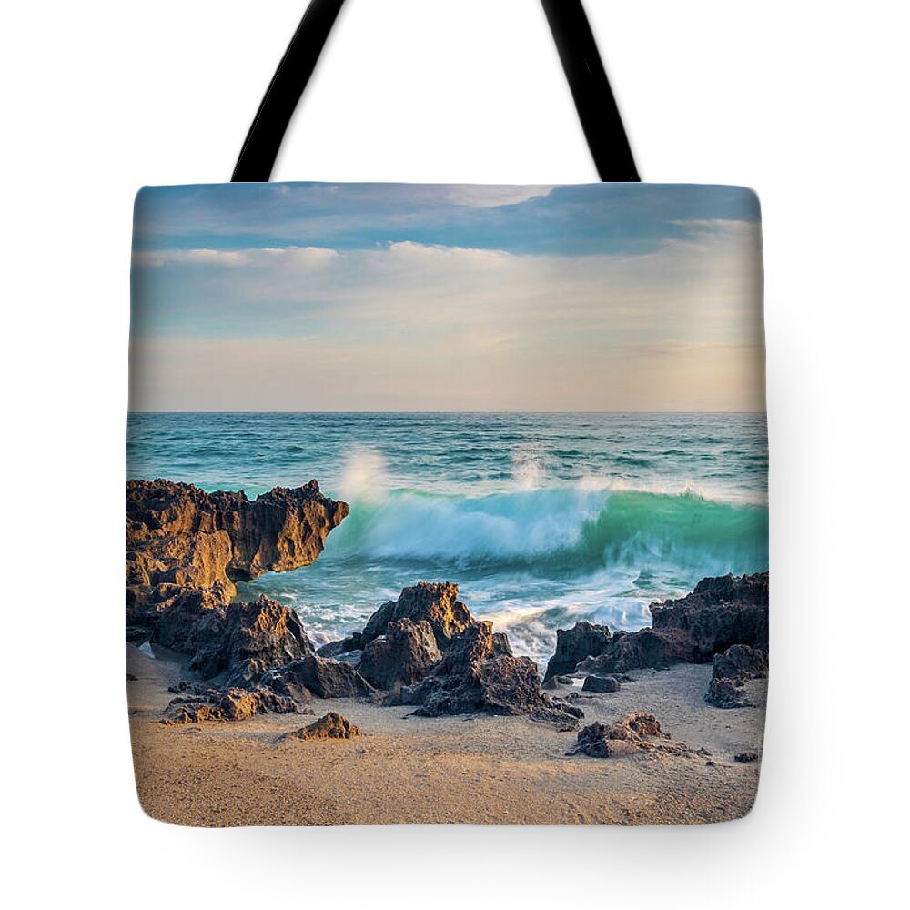 Wave Tote Bag featuring the photograph Wave Approach by Tom Claud