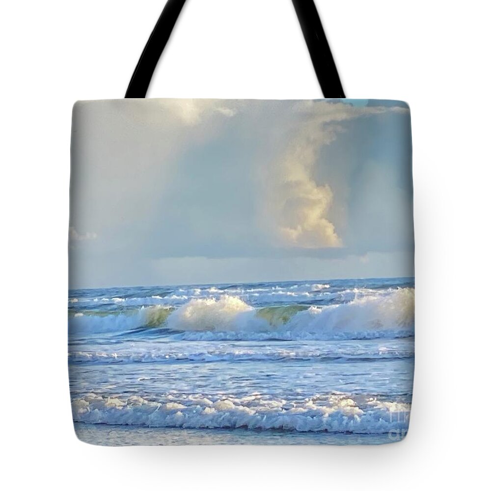 Beach Tote Bag featuring the photograph Waves 10-11-21 by Julianne Felton
