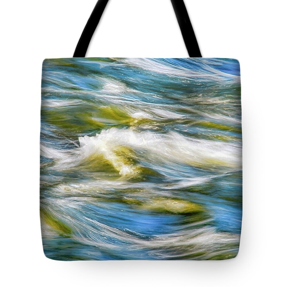 Water Tote Bag featuring the photograph Waves Abstract by Christina Rollo
