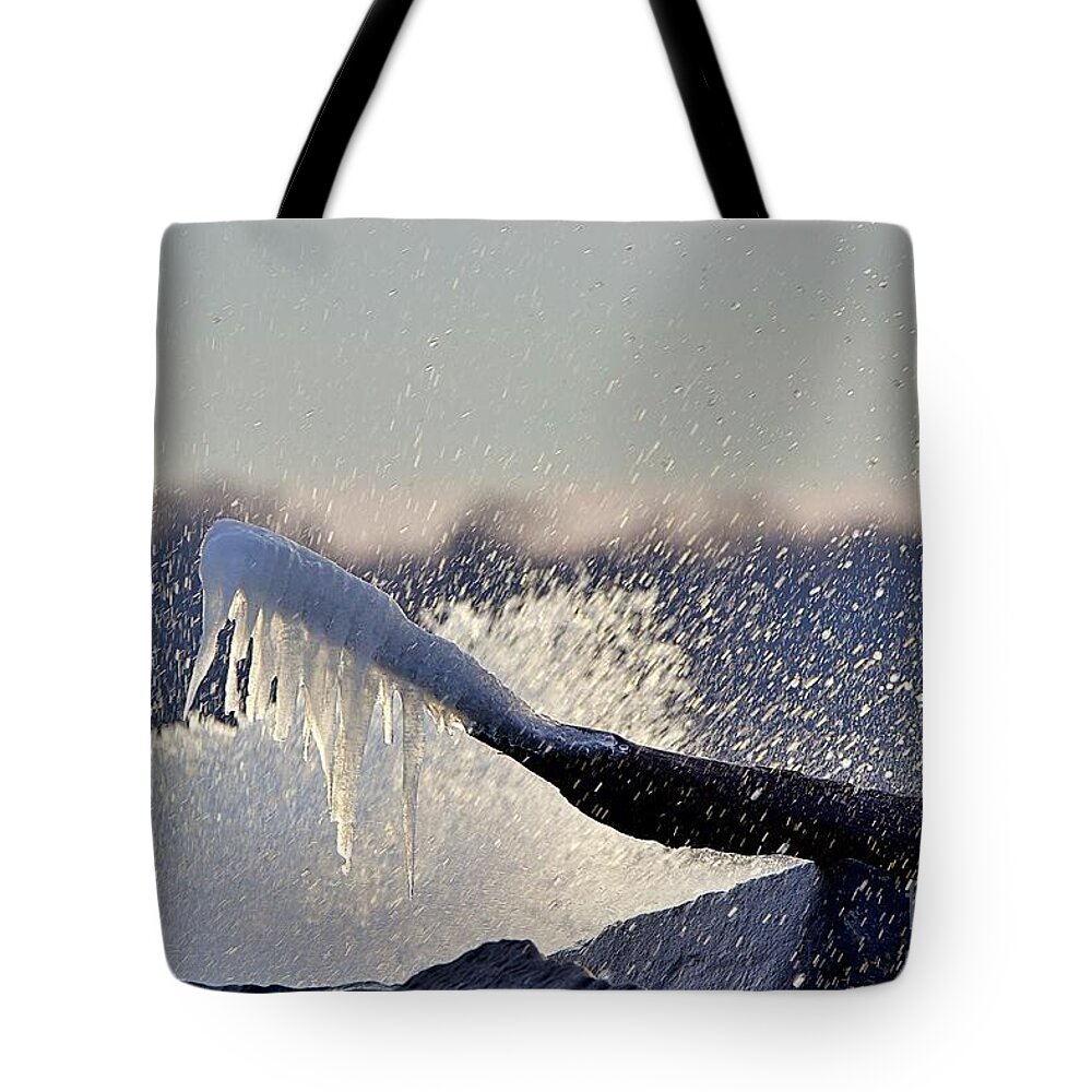 Waves Tote Bag featuring the photograph Waves and water by Yvonne M Smith