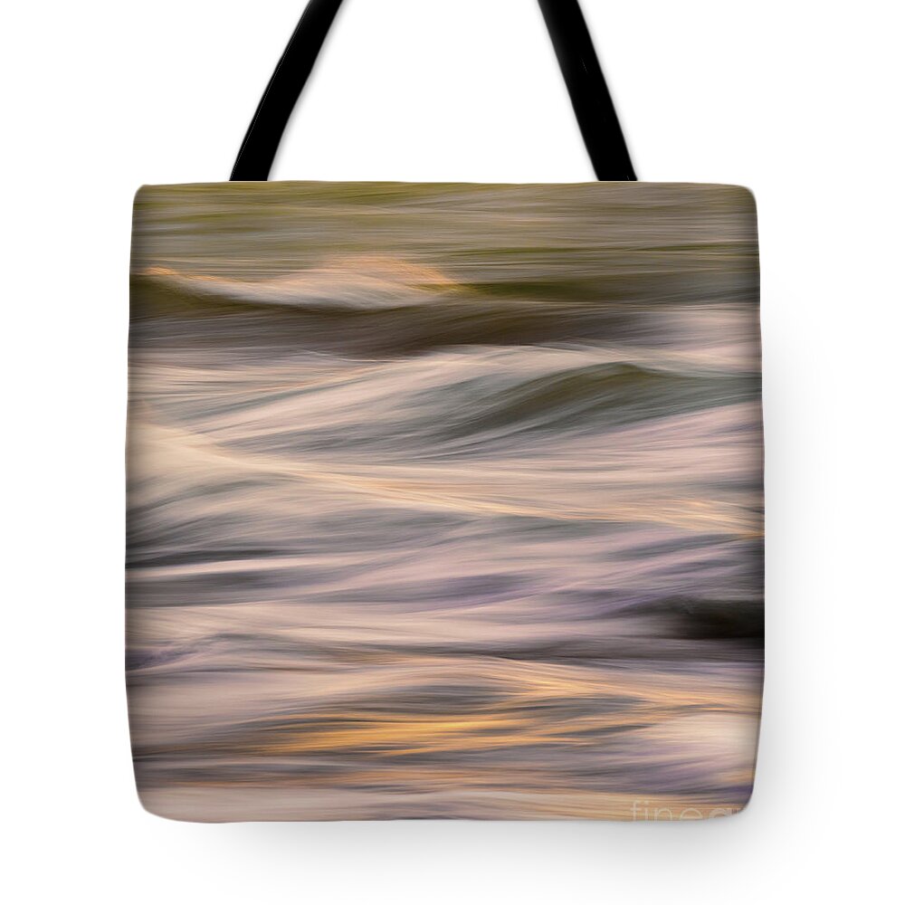 Waves Tote Bag featuring the photograph Waves Motion Layers at Sunset by Mike Reid
