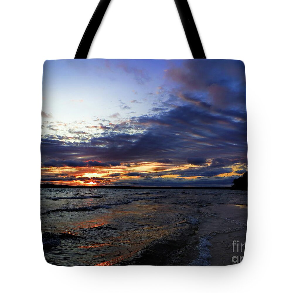 Shoreline Tote Bag featuring the photograph Waves Of Dawn by AnnMarie Parson-McNamara