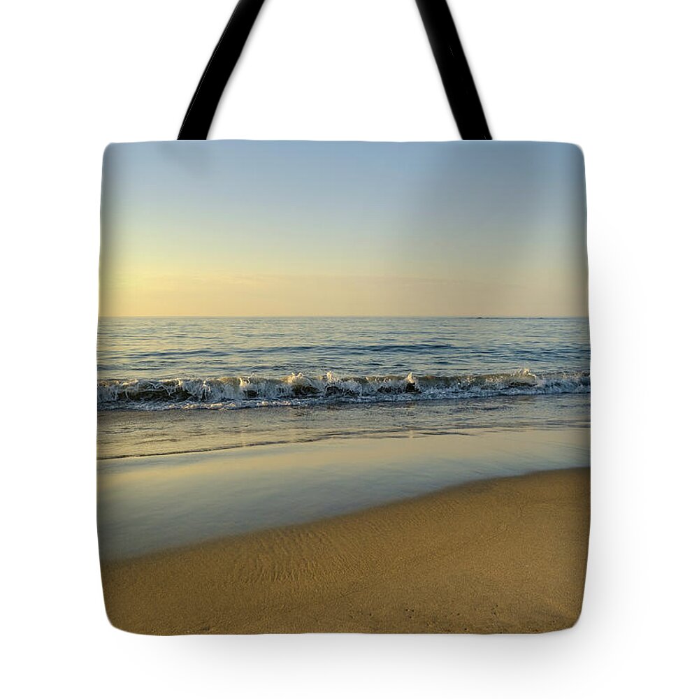 Wave Tote Bag featuring the photograph Waving At Sunrise by Deb Bryce