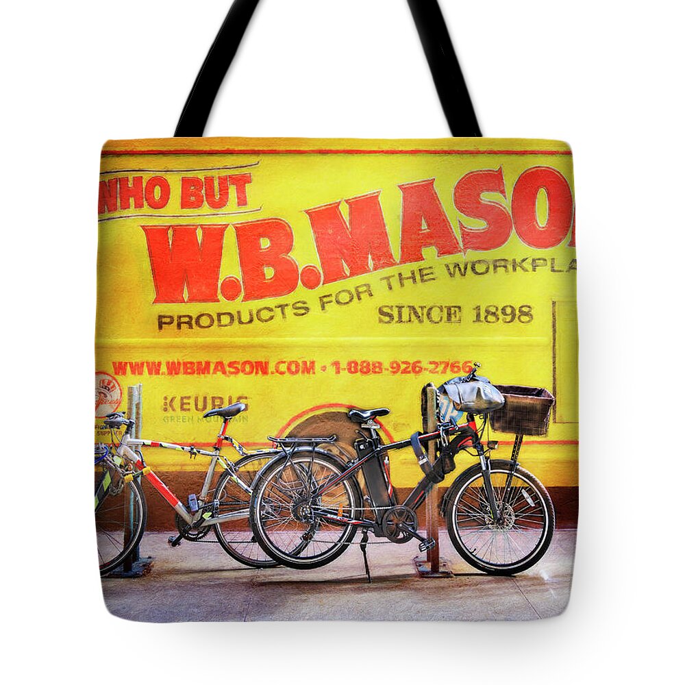 Bicycle Tote Bag featuring the photograph W.B.Mason Bicycles by Craig J Satterlee