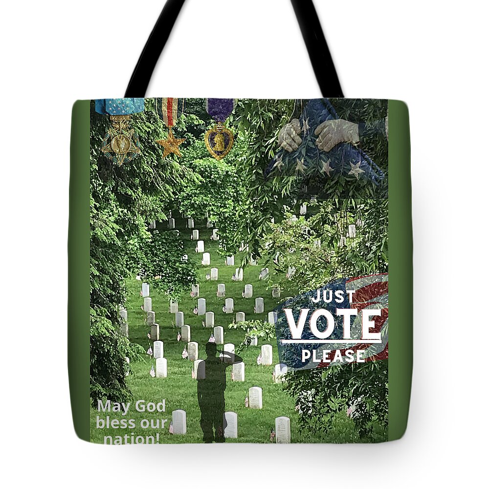 Vote Tote Bag featuring the photograph We Can All Be Patriots by Lee Darnell