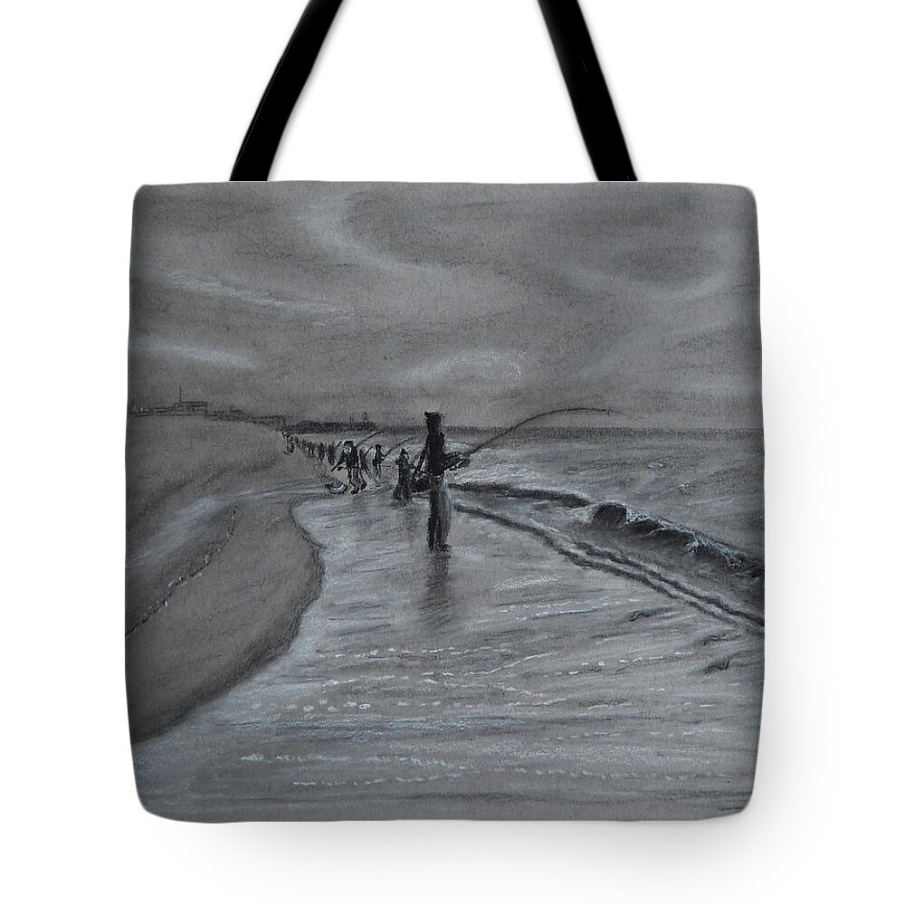 New Jersey Tote Bag featuring the drawing Wednesday Mornin' by Mike Kling