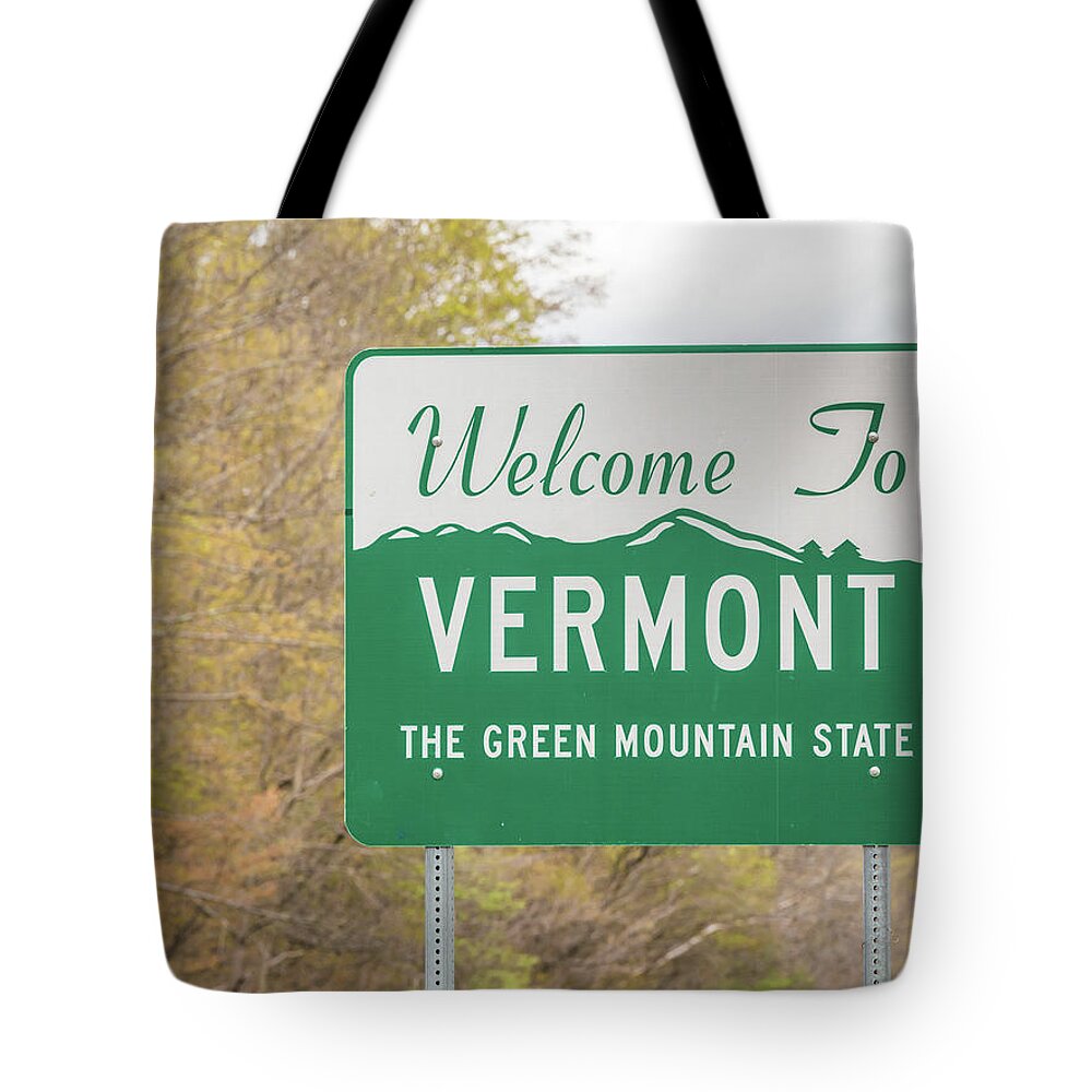 Vermont Tote Bag featuring the photograph Welcome to Vermont by Katie Dobies
