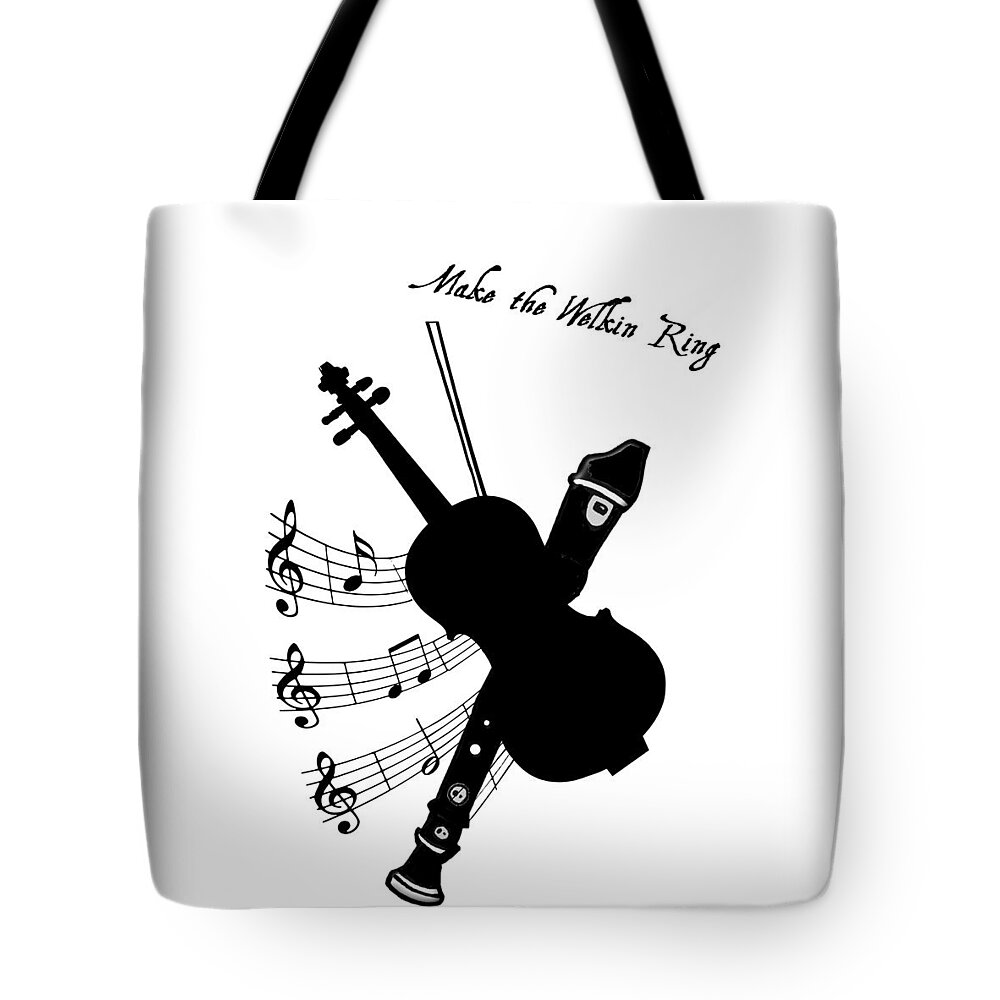 Violin Tote Bag featuring the mixed media Welkin Ring by Moira Law