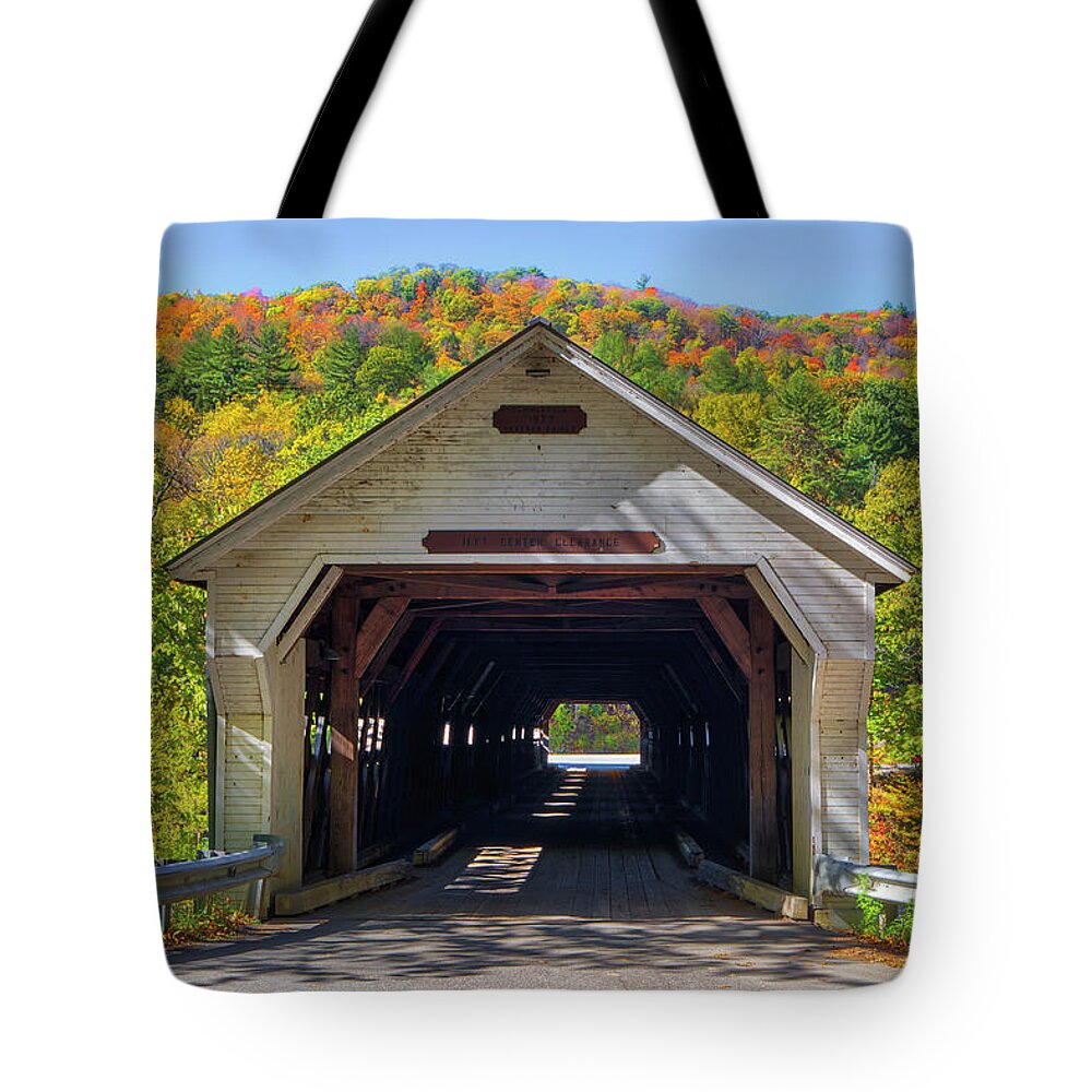 Dummerston Covered Bridge Tote Bag featuring the photograph West Dummerston Covered Bridge by Juergen Roth