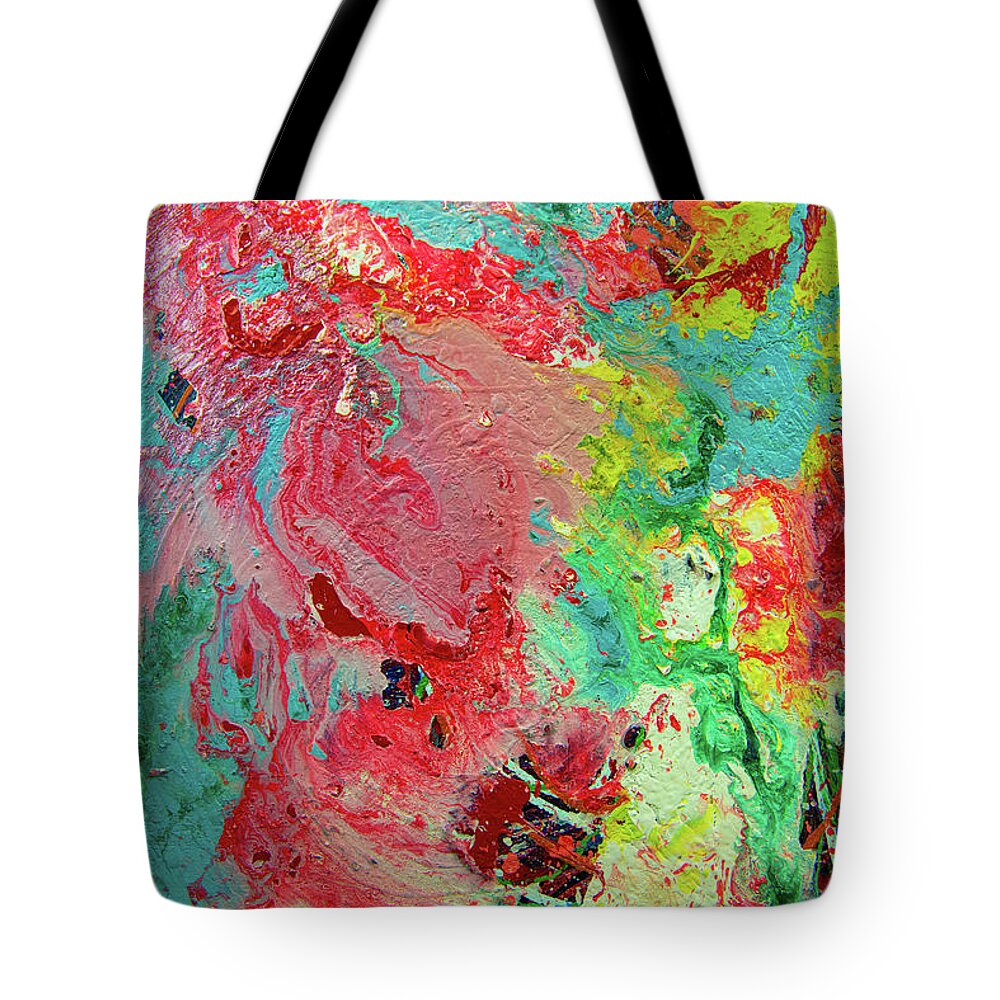 Abstract Tote Bag featuring the painting Nibiru Topo 30 by Doug LaRue