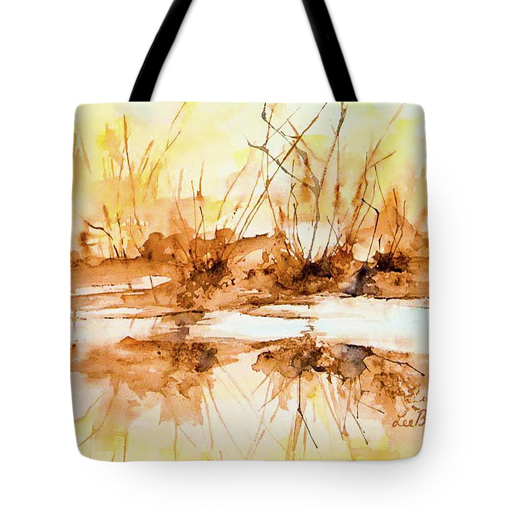 Abstract Tote Bag featuring the painting Wetlands - 2 by Lee Beuther