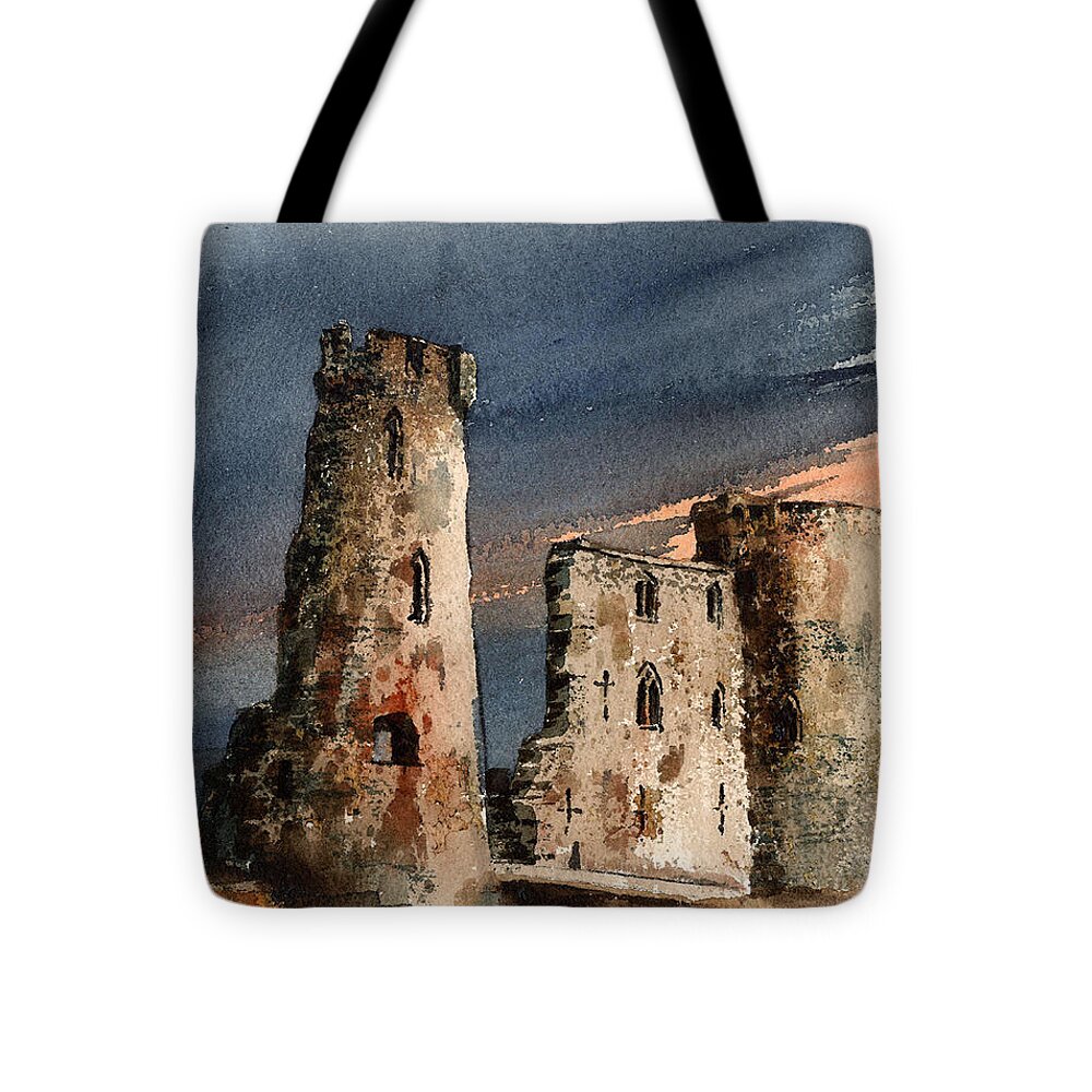  Tote Bag featuring the painting Wexford FERNS CASTLE by Val Byrne