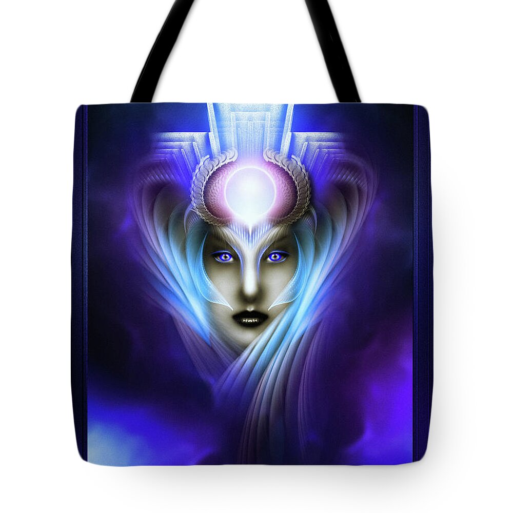 Portrait Tote Bag featuring the digital art What Dreams Are Made Of Ethereal Clouds Fractal Art by Rolando Burbon
