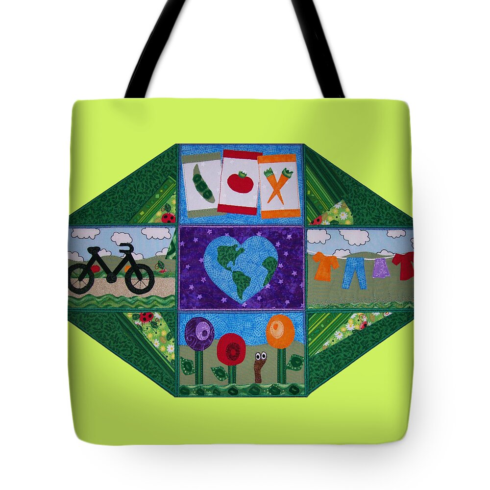 Planet Tote Bag featuring the tapestry - textile What You Can Do to Save the Planet by Pam Geisel