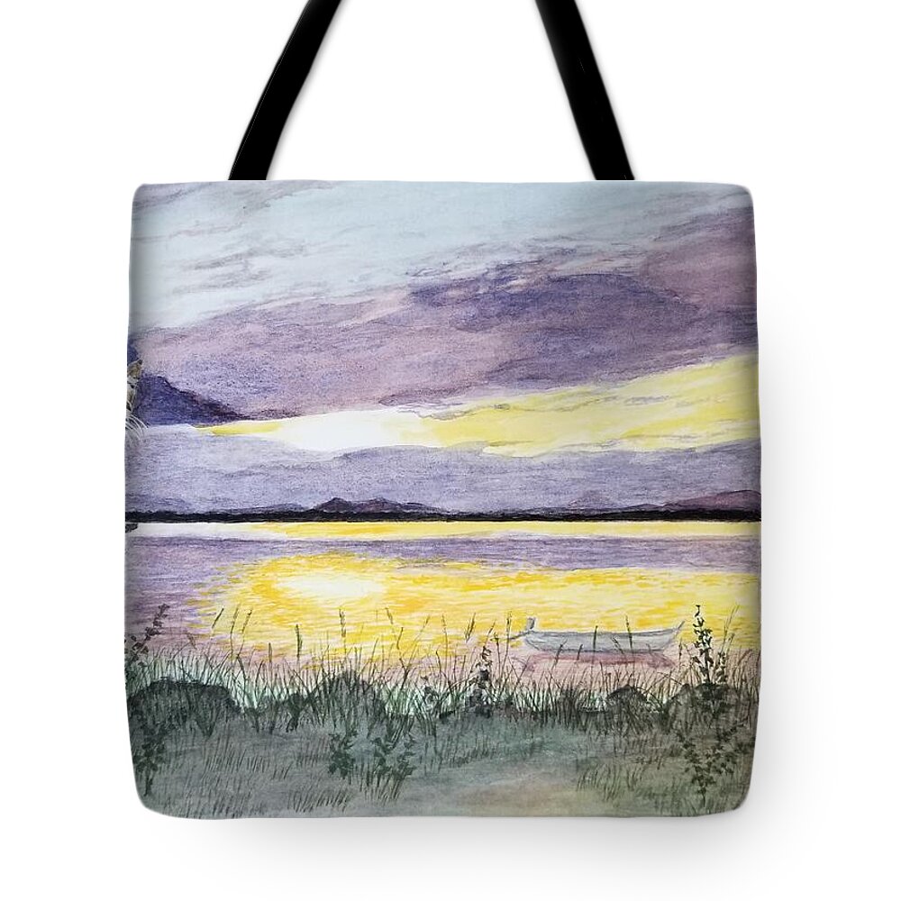 Cats Tote Bag featuring the painting When the Cats Come out to Hunt by Vera Smith