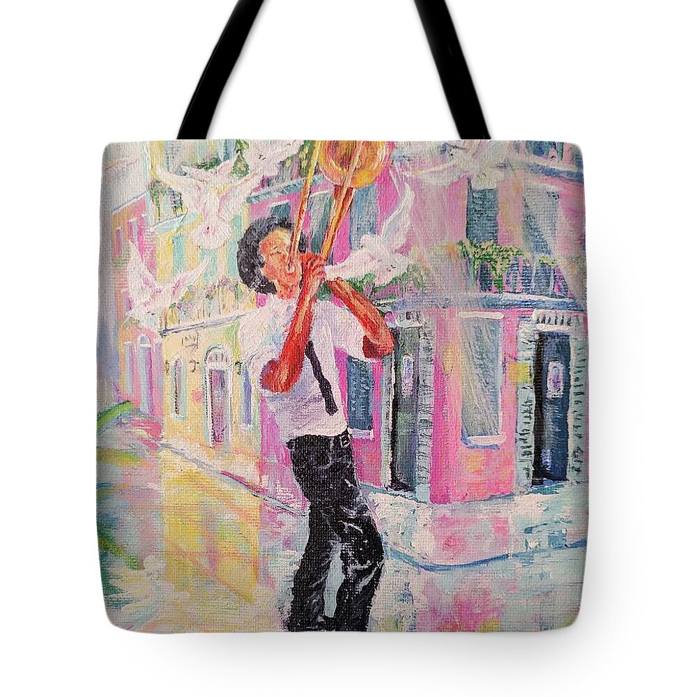 Nola Tote Bag featuring the painting When the Saints Go Marchin' In by ML McCormick