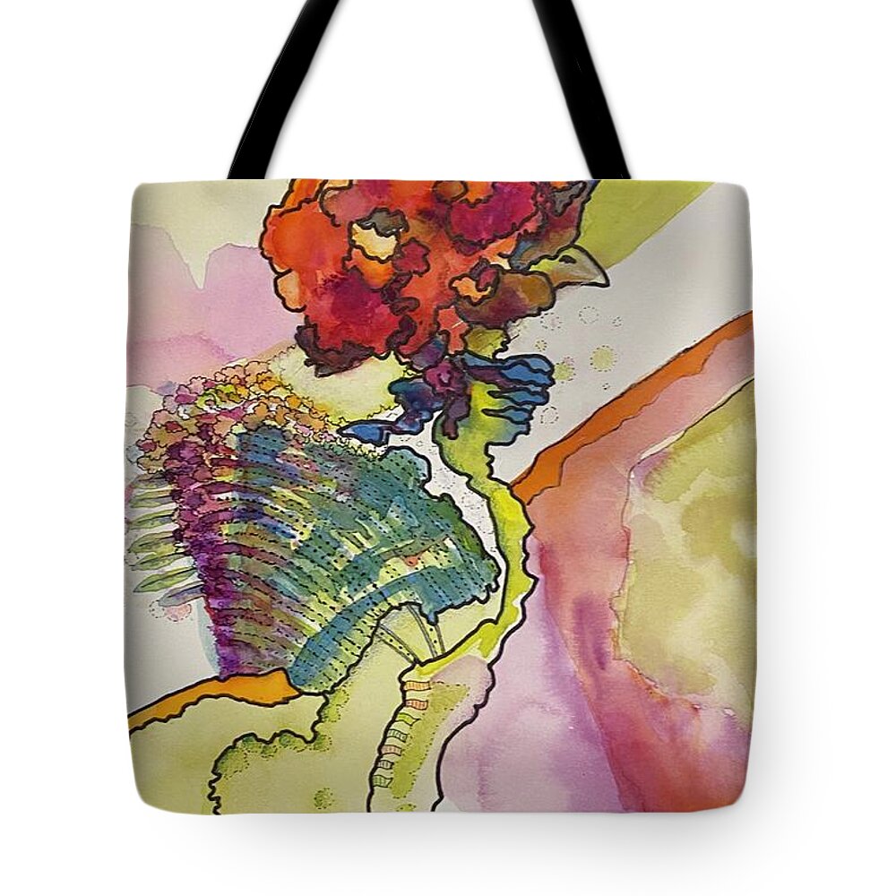 Watercolor Tote Bag featuring the painting Where am I headed? by Debbie Hornibrook