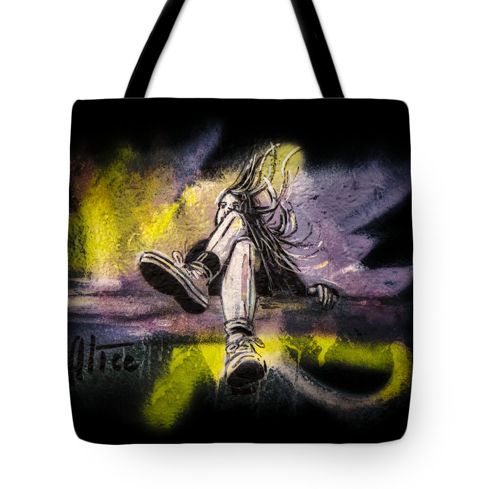 T-shirt Tote Bag featuring the digital art Where is Alice? by Micah Offman