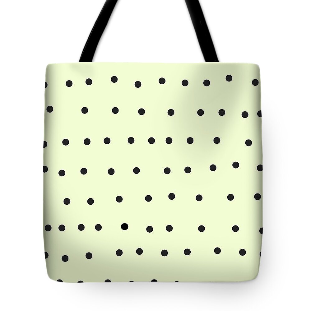 Whimsical Tote Bag featuring the digital art Whimsical Black Polka Dots On Cream by Ashley Rice