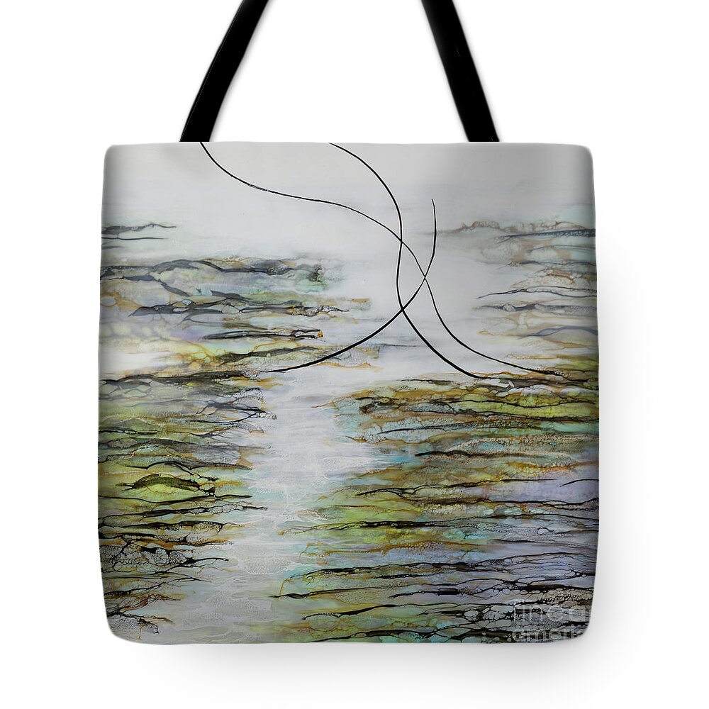 Ethereal Tote Bag featuring the painting Whimsy in the Meadow. by Anita Thomas