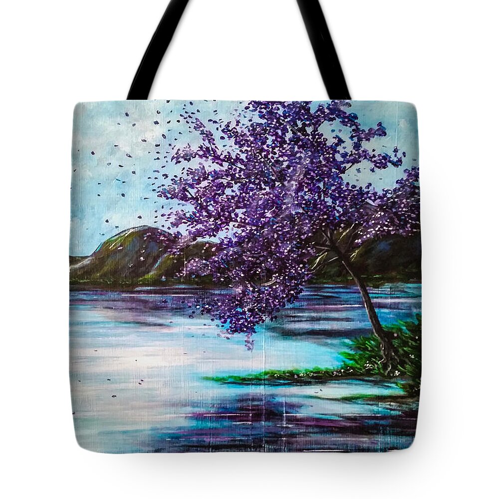 Landscape Tote Bag featuring the painting Whispers of Wishes by Joel Tesch