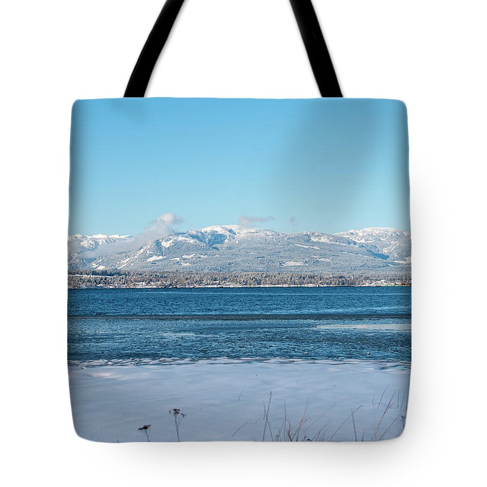 Marine Tote Bag featuring the photograph White caps by Canadart -