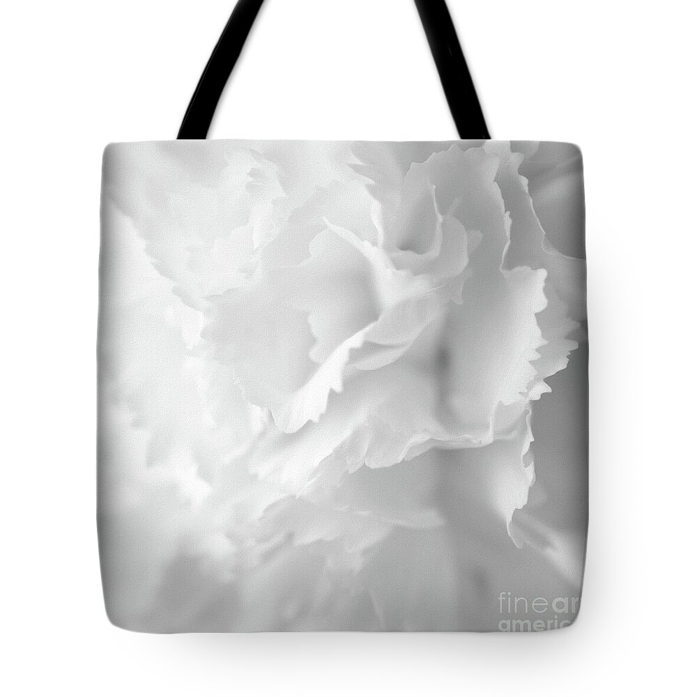 Carnation Tote Bag featuring the photograph White Carnation by Yvonne Johnstone