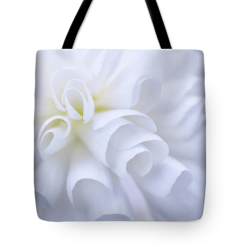 White Tote Bag featuring the photograph White Hydrangea by Louise Tanguay
