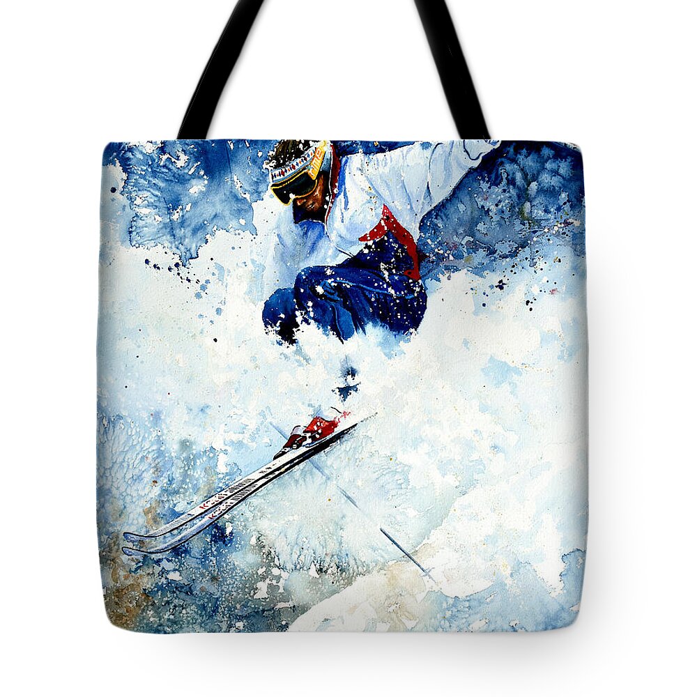 Sports Art Tote Bag featuring the painting White Magic by Hanne Lore Koehler