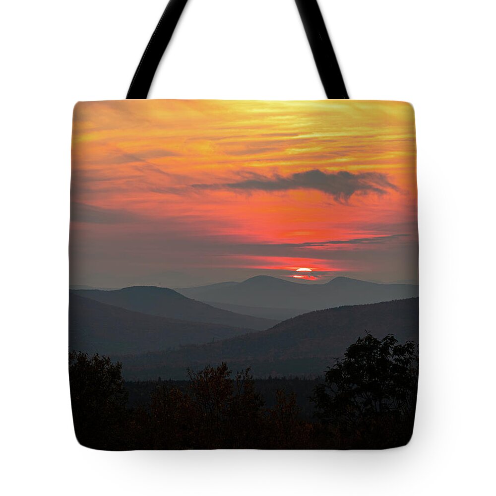 Sunset Tote Bag featuring the photograph White Mountains New Hampshire Sunset 8x10 by William Dickman