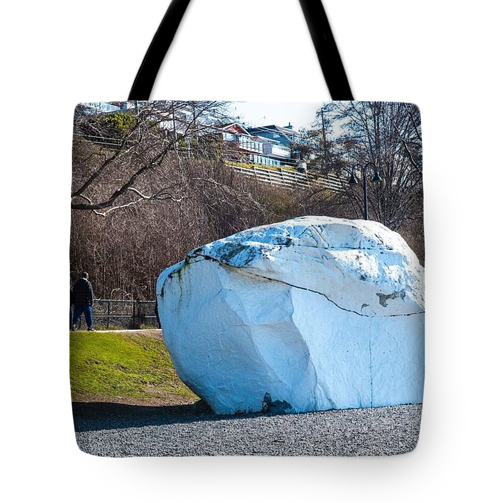 White Rock On The Beach Tote Bag featuring the photograph White Rock on the Beach by Tom Cochran