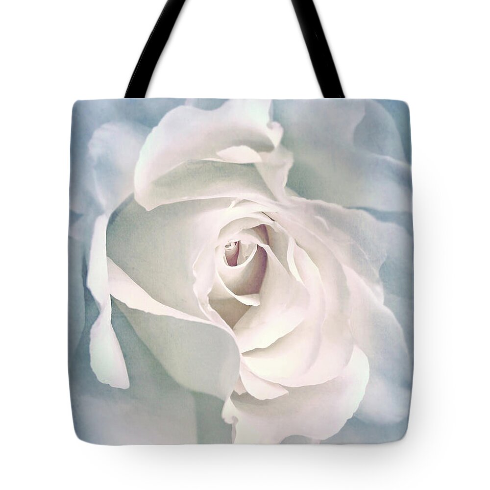 Rose Tote Bag featuring the photograph White Rose in the Blue Sky by Jennie Marie Schell